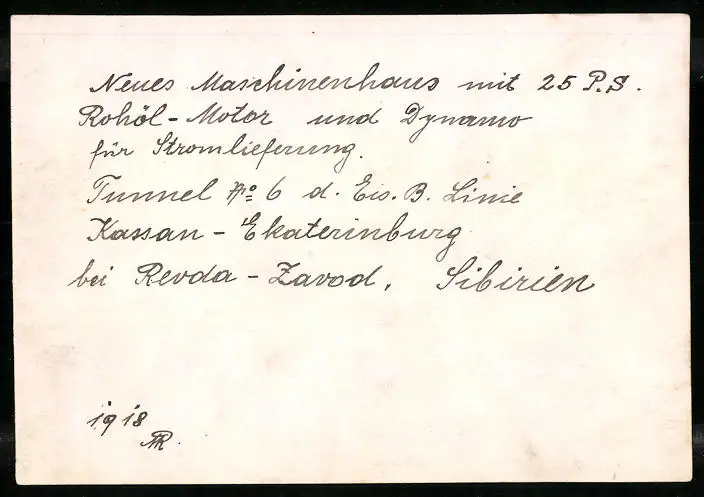 16 Fotografien unbekannter Fotograf, Ansicht Revda-Zavod / Sibirien, Tunnelbau Eisenbahn Kassan-Ekaterinburg 1918 28