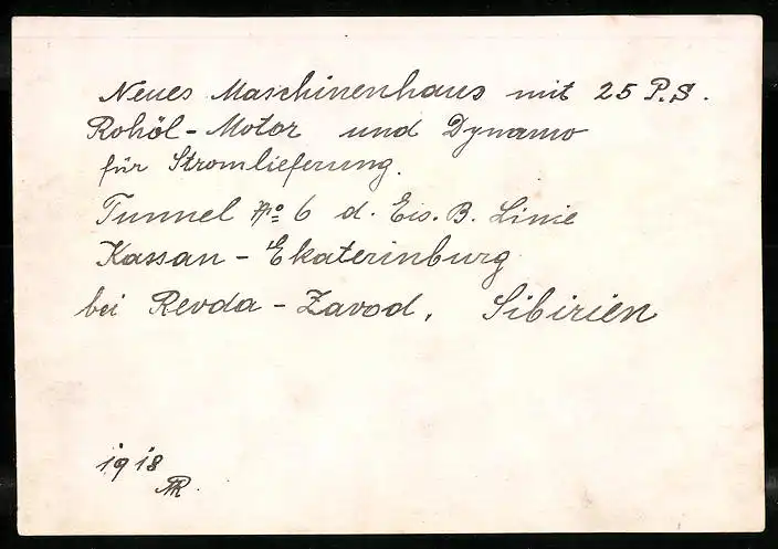 16 Fotografien unbekannter Fotograf, Ansicht Revda-Zavod / Sibirien, Tunnelbau Eisenbahn Kassan-Ekaterinburg 1918 28