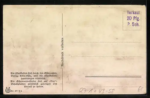 AK Kölner Lied Kölsche Mädcher künne bütze!