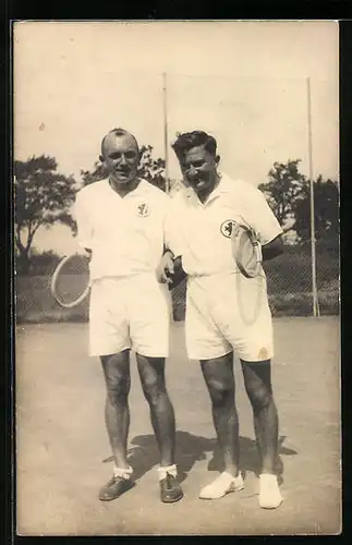 Foto-AK Zwei Herren beim Tennis