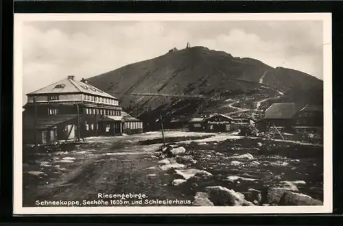 AK Riesengebirge, Schlesierhaus an der Schneekoppe