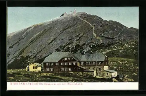 AK Riesengebirge, Riesenbaude mit Schneekoppe