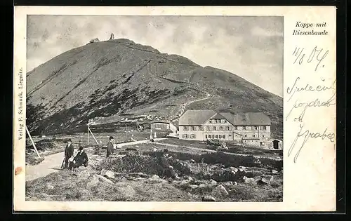 AK Riesengebirge, Koppe mit Riesenbaude