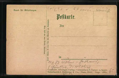 Künstler-AK Turner am Reck