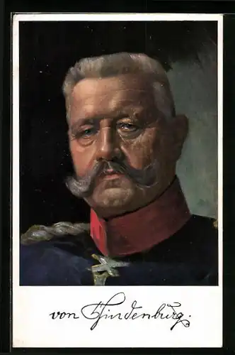 Künstler-AK Generalfeldmarschall Paul von Hindenburg im Portrait