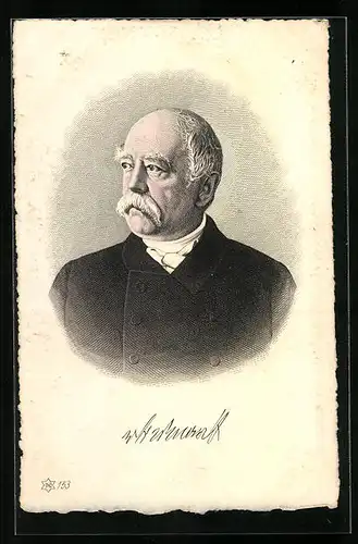 Künstler-AK Reichskanzler Otto von Bismarck im edlen Anzug
