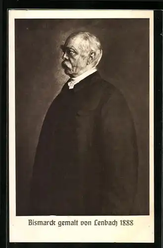 Künstler-AK Otto von Bismarck mit Anzug im Halbprofil