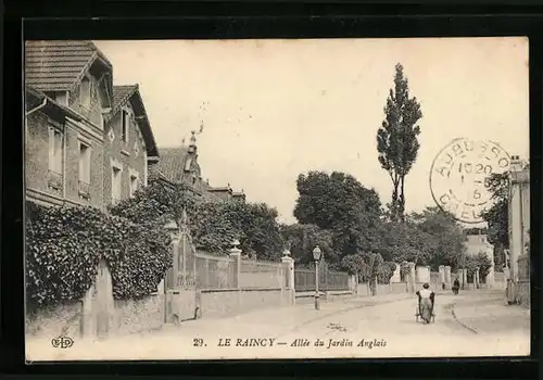 AK Le Rainy, Allée du Jardin Anglais