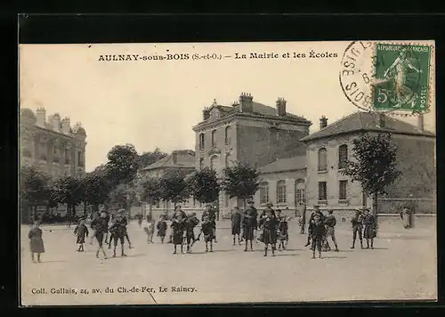 AK Aulnay-Sous-Bois, La Mairie et les Écoles