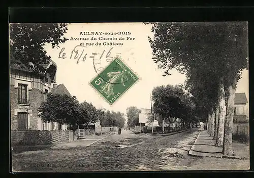 AK Aulnay-sous-Bois, Avenue du Chemin de Fer et rue du Château