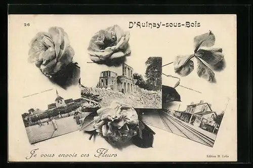 AK Aulnay-sous-Bois, La Gare, Fleurs