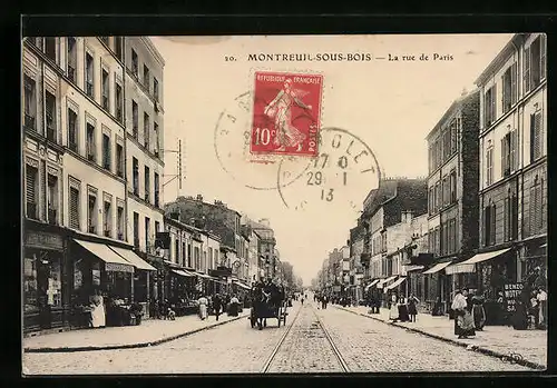 AK Montreuil-sous-Bois, La rue de Paris