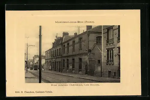 Präge-AK Montreuil-sous-Bois, Rue Arsene Chereaux - Les Ecoles