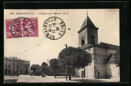 AK Romainville, L`Eglise et la Mairie