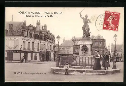 AK Nogent-le-Rotrou, Place du Marché