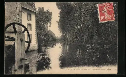 AK Saint-Prest, Vue sur l`Eure et la Basse-Villette