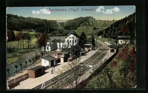 AK Barthmühle, Ansicht Bahnhof