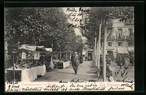 AK Bad Kissingen, Frühstücksverkauf im Kurpark