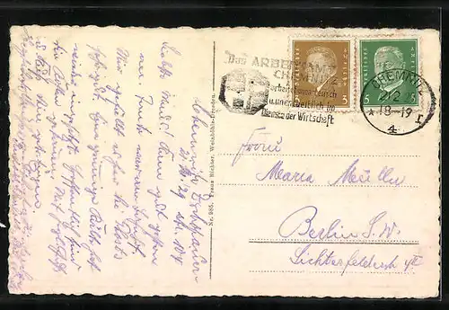 AK Chemnitz, Markt mit Denkmal und Automobilen