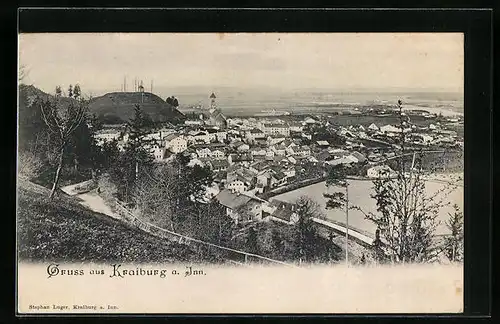 AK Kraiburg a. Inn, Gesamtansicht aus der Vogelschau