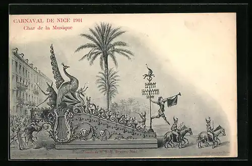 Künstler-AK Carnaval de Nice 1901, Char de la Musique