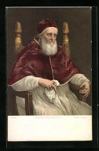 Künstler-AK Papst Giulio II., Portrait