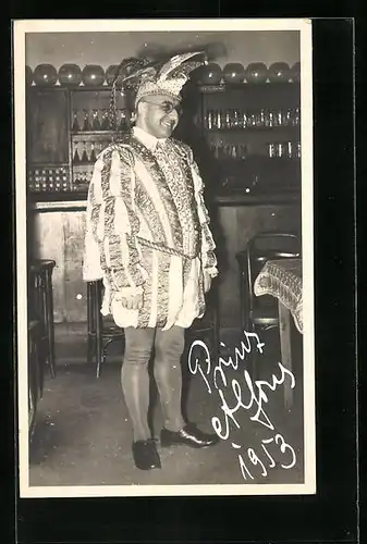 AK Prinz Alfons 1953 im Faschingskostüm