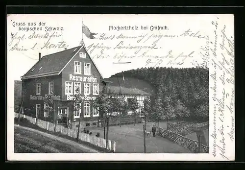 AK Flockertzholz b. Gräfrath, Gasthaus Bergische Schweiz