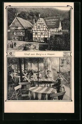 AK Burg /Wupper, Cafe u. Conditorei v. Emil Holthaus
