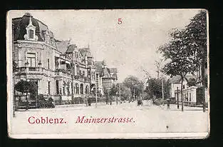 Mini-AK Coblenz, Partie der Mainzerstrasse