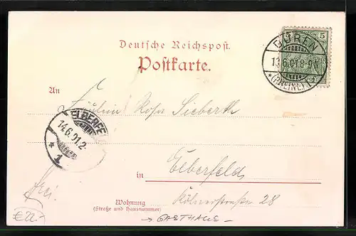 AK Düren /Rheinland, Gasthaus im Stadtpark, Blick über die Dächer