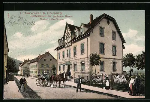 AK Littenweiler b. Freiburg, Restaurant zur goldenen Krone