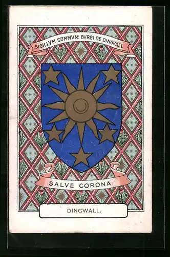 AK Wappen der Stadt Dingwall in Schottland, Sigiilum Commune Burgi de Dingvall, Salve Corona