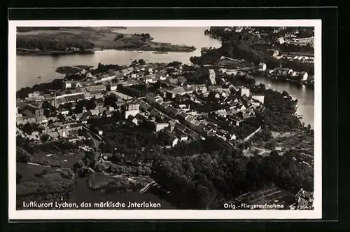 AK Lychen, Gesamtansicht, orig. Fliegeraufnahme