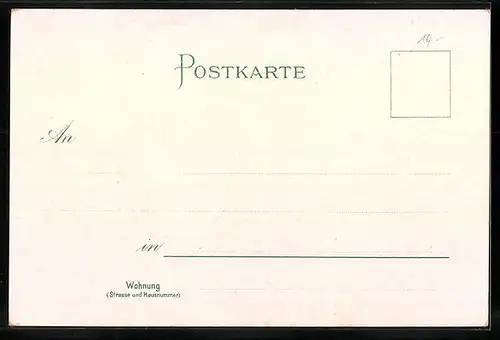 Lithographie Frankfurt / Oder, Denmal Kaiser Wilhelm I.