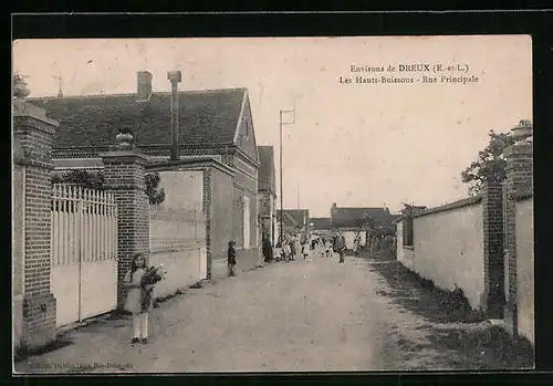 AK Les Hauts-Buissons, Rue Principale, Strassenpartie