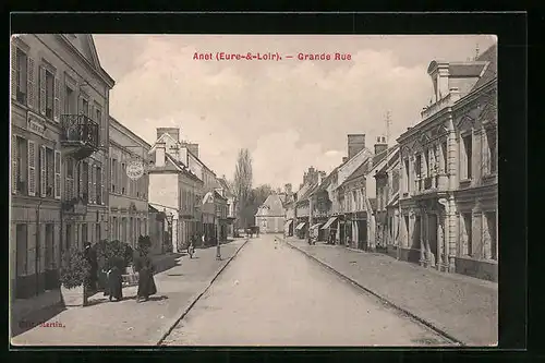 AK Anet, Grande Rue, Strassenpartie