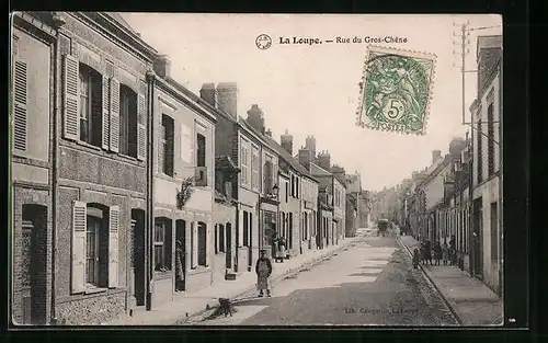 AK La Loupe, Rue du Gros-Chêne, Strassenpartie