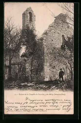 AK Milly, Ruines de la Chapelle de Fourche