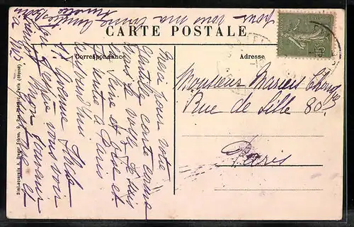 AK Champrosay, la petite Église, Rue Alphonse Daudet