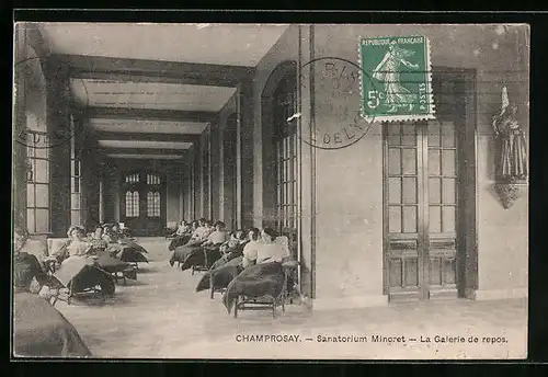 AK Champrosay, Sanatorium Minoret, la Galerie de repos