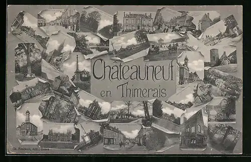AK Châteauneuf-en-Thymerais, Turm, Tor, Denkmal