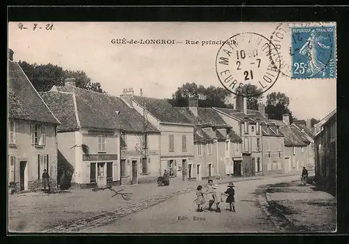 AK Gué-de-Longroi, Rue principale, Strassenpartie