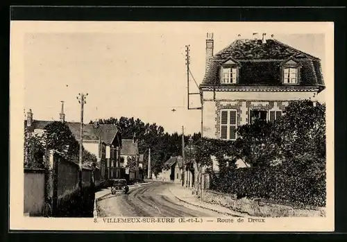 AK Villemeux-sur-Eure, Route de Dreux