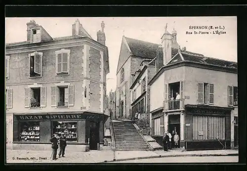 AK Epernon, Rue St-Pierre & l`Eglise