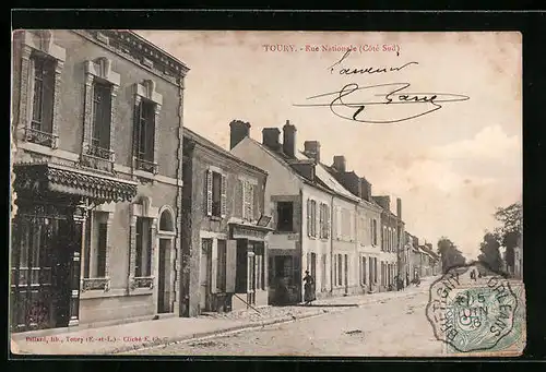 AK Toury, Rue Nationale, Cote Sud