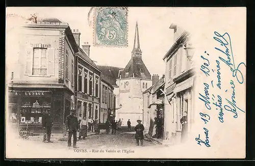 AK Voves, Rue du Voisin et l`Eglise