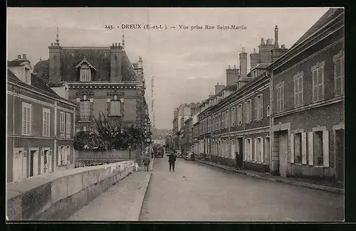 AK Dreux, Vue prise Rue Saint-Martin