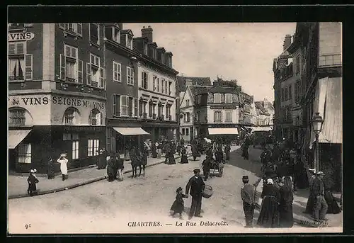 AK Chartres, la Rue Delacroix
