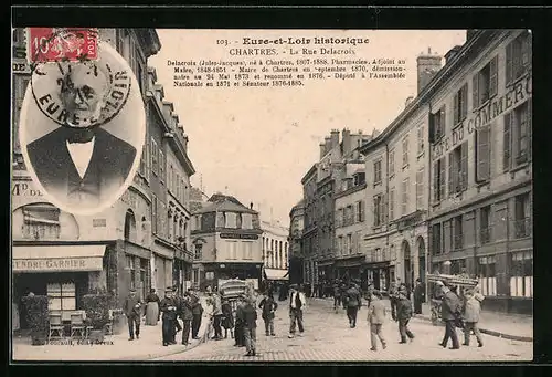 AK Chartres, la Rue Delacroix, Portrait Jules Jacques